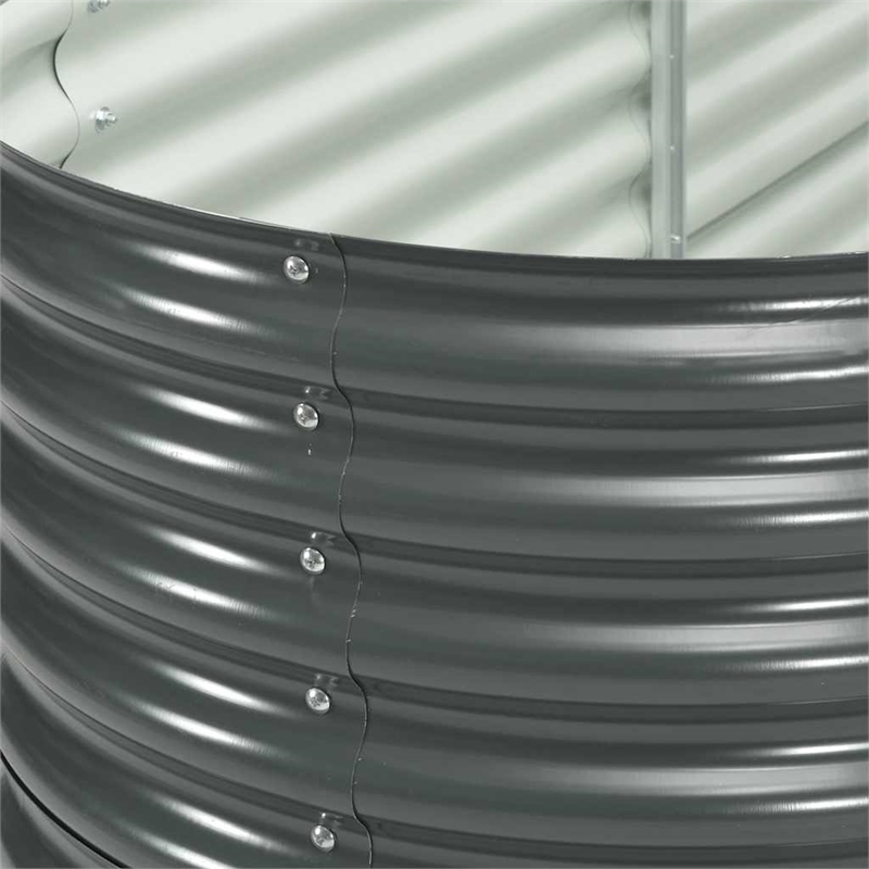 vidaXL Galvanized Steel Raised Garden Bed in Gray