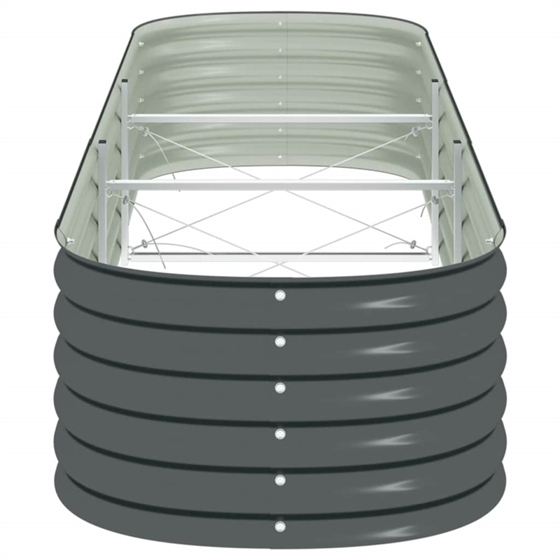 vidaXL Large Galvanized Steel Raised Garden Bed in Gray