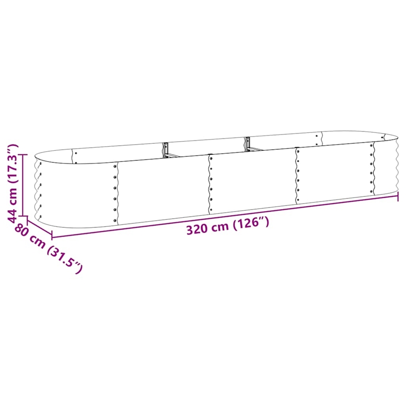 vidaXL Large Galvanized Steel Raised Garden Bed in Gray