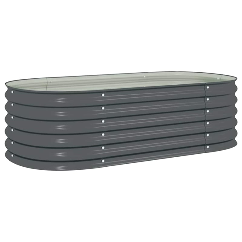 vidaXL Galvanized Steel Raised Garden Bed in Gray