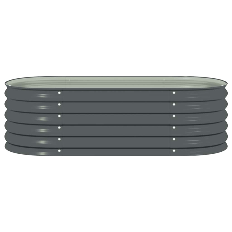 vidaXL Galvanized Steel Raised Garden Bed in Gray
