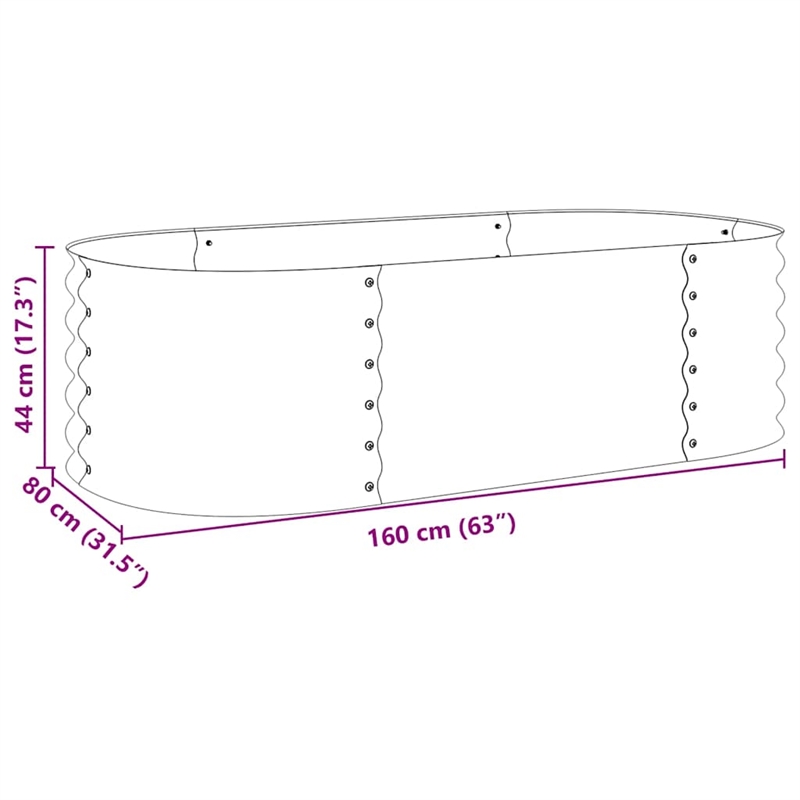 vidaXL Galvanized Steel Raised Garden Bed in Gray