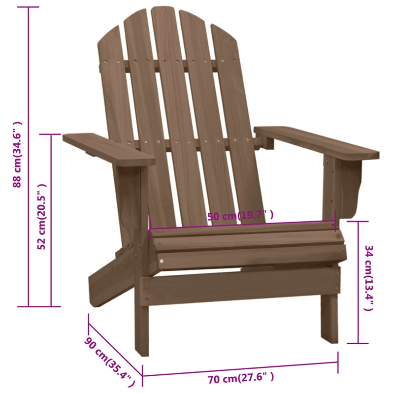 vidaXL Hardwood Medium Durable Vintage Garden Chair in Brown