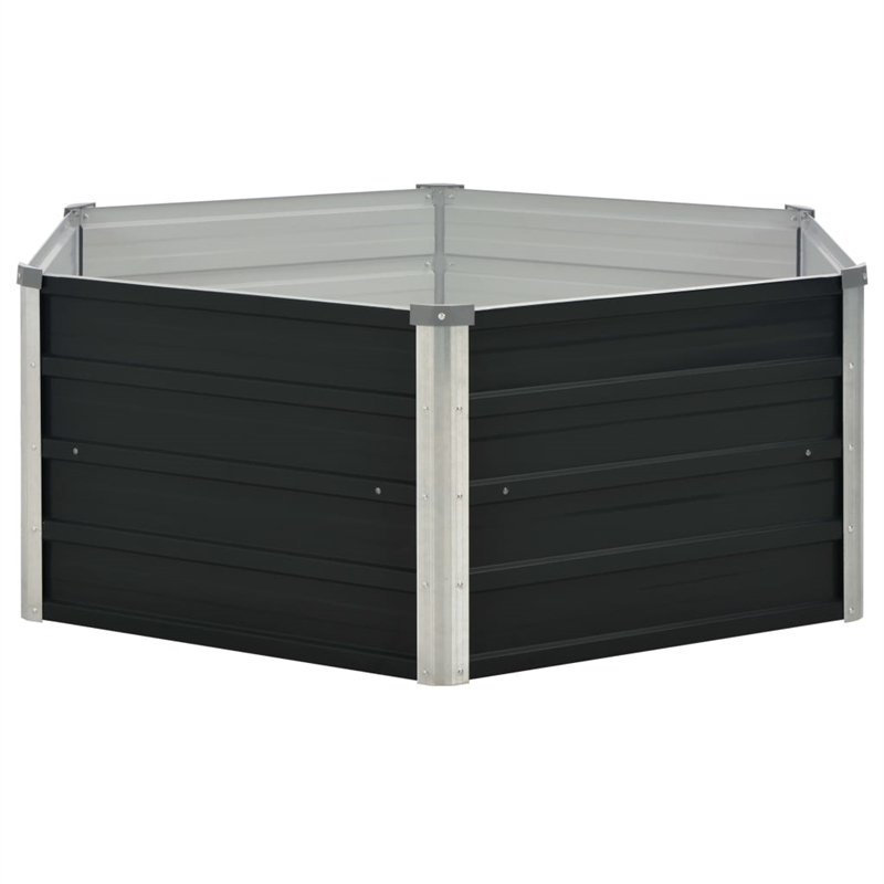 vidaXL Galvanized Steel Garden Planter in Anthracite