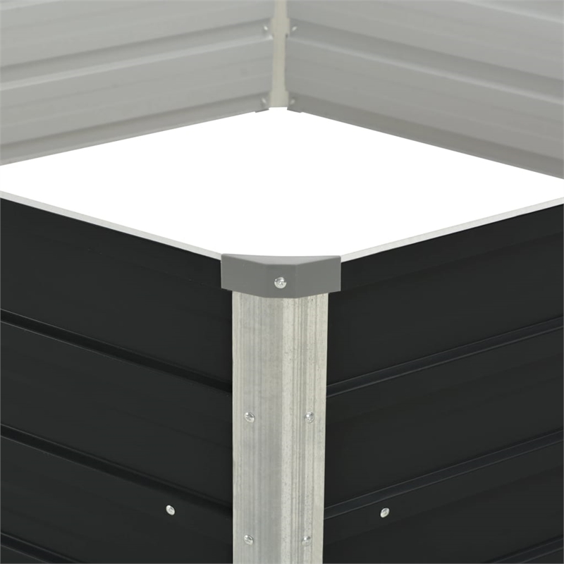 vidaXL Galvanized Steel Garden Planter in Anthracite