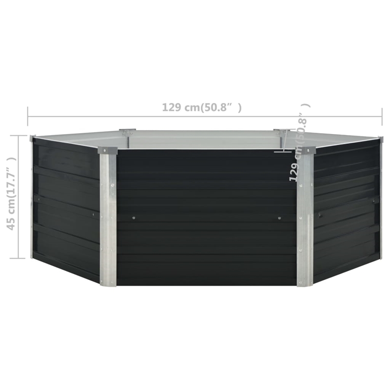vidaXL Galvanized Steel Garden Planter in Anthracite