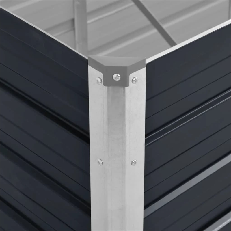 vidaXL Galvanized Steel Raised Garden Bed in Anthracite