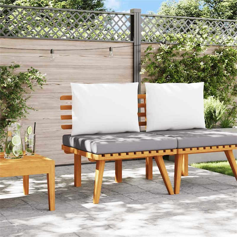 vidaXL Garden Chair in Natural/Dark Gray/White
