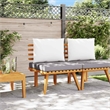 vidaXL Garden Chair in Natural/Dark Gray/White