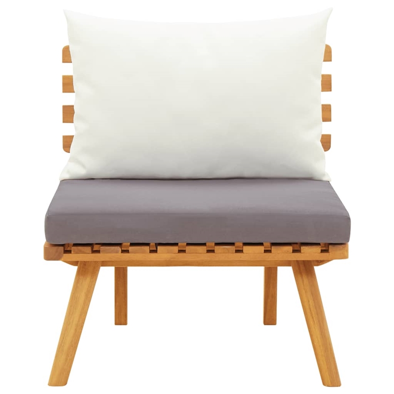 vidaXL Garden Chair in Natural/Dark Gray/White