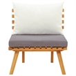 vidaXL Garden Chair in Natural/Dark Gray/White