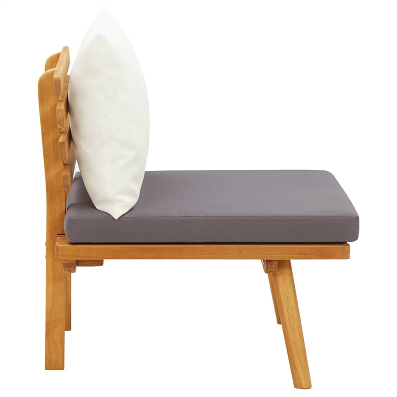 vidaXL Garden Chair in Natural/Dark Gray/White