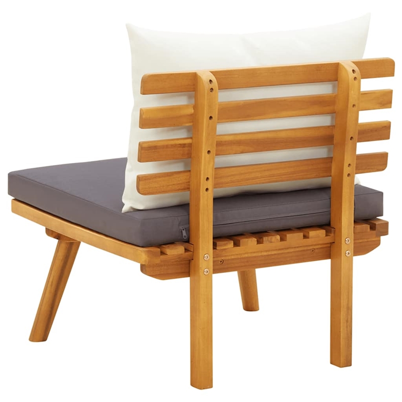vidaXL Garden Chair in Natural/Dark Gray/White