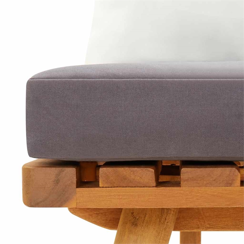 vidaXL Garden Chair in Natural/Dark Gray/White