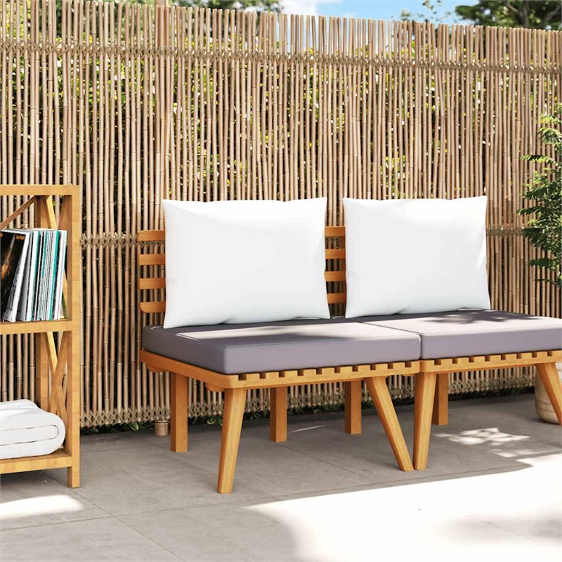 vidaXL Garden Chair in Natural/Dark Gray/White