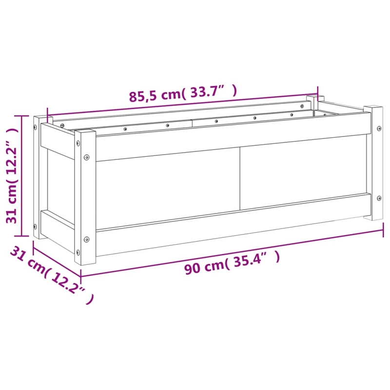 vidaXL Large Wood Garden Planter in Natural