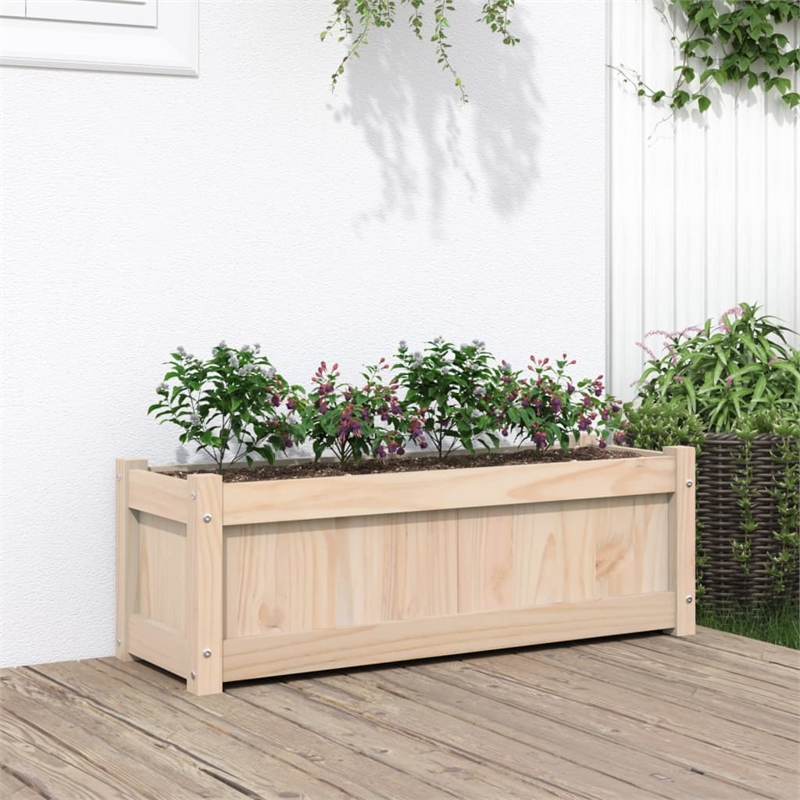 vidaXL Large Wood Garden Planter in Natural