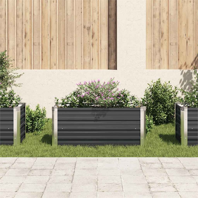 vidaXL Galvanized Steel Raised Garden Bed in Anthracite