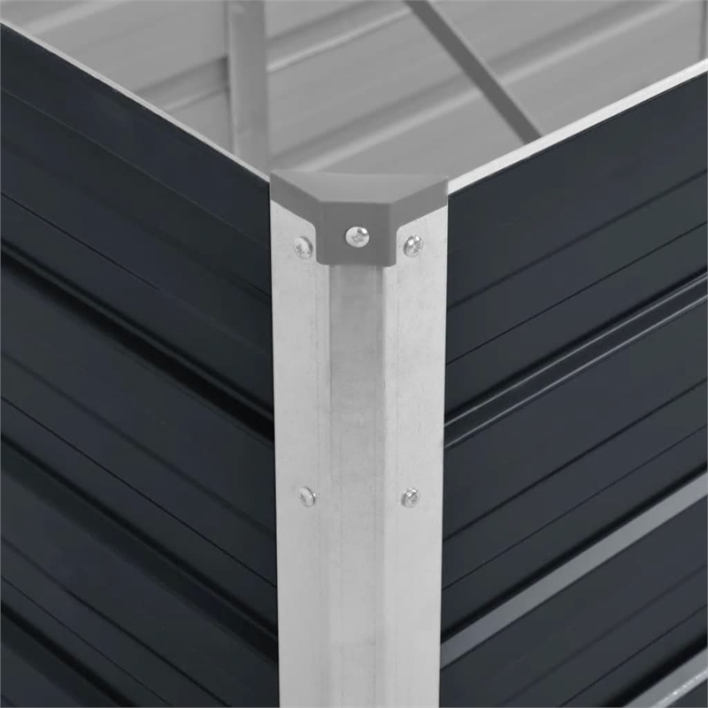 vidaXL Galvanized Steel Raised Garden Bed in Anthracite