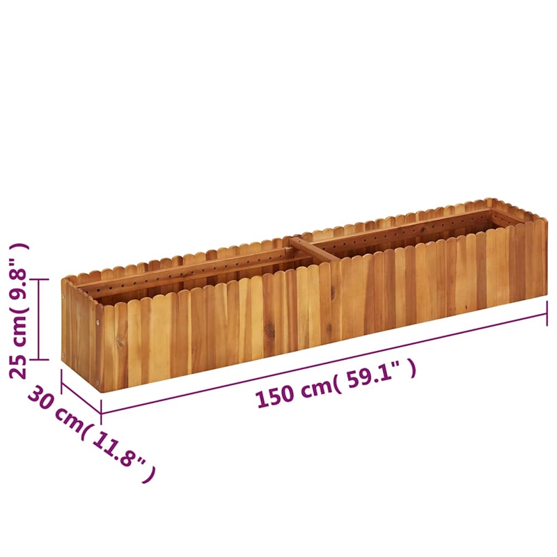 vidaXL Medium Solid Acacia Wood Raised Garden Bed in Natural