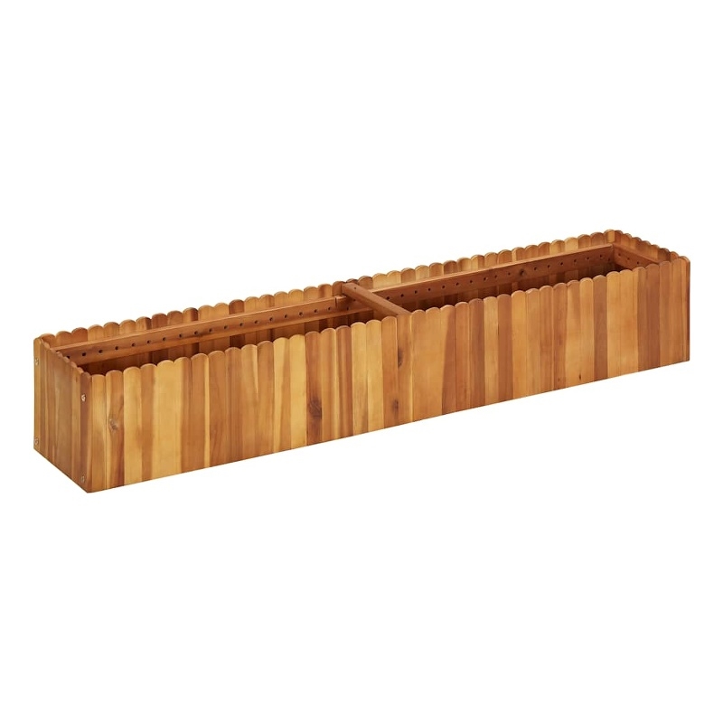 vidaXL Medium Solid Acacia Wood Raised Garden Bed in Natural