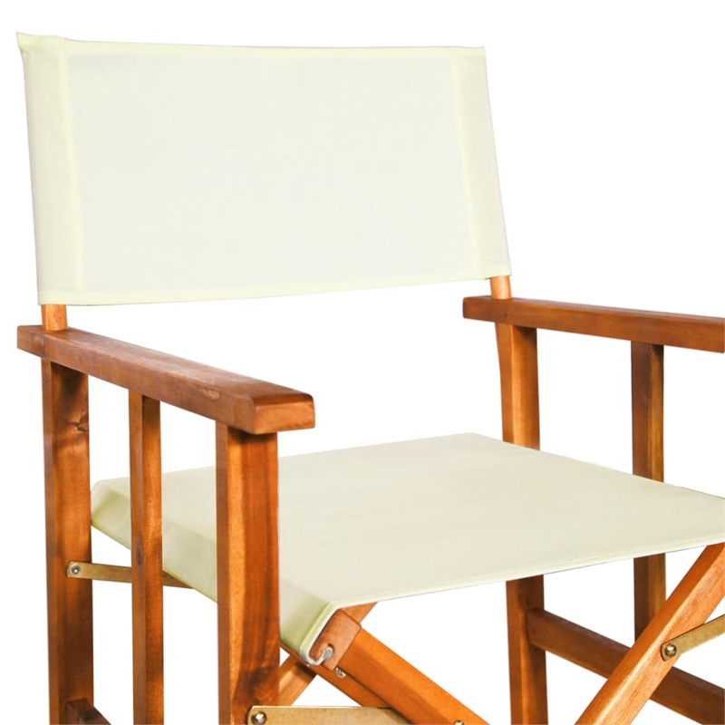 vidaXL Director Chair in Brown and Cream (Set of 2)