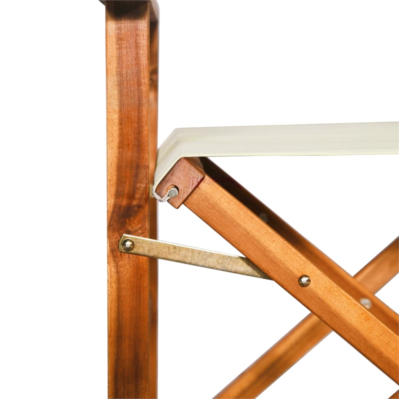 vidaXL Director Chair in Brown and Cream (Set of 2)