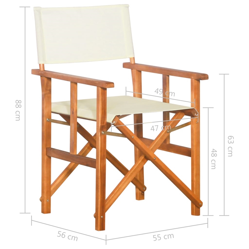 vidaXL Director Chair in Brown and Cream (Set of 2)