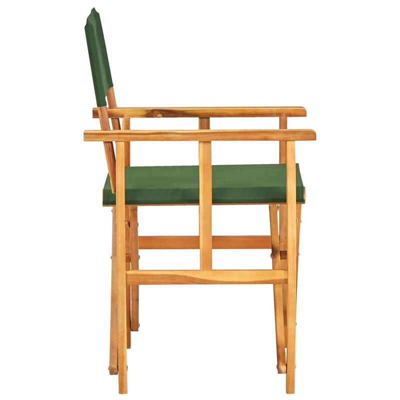 vidaXL Chair in Natural Wood Color and Green (Set of 2)