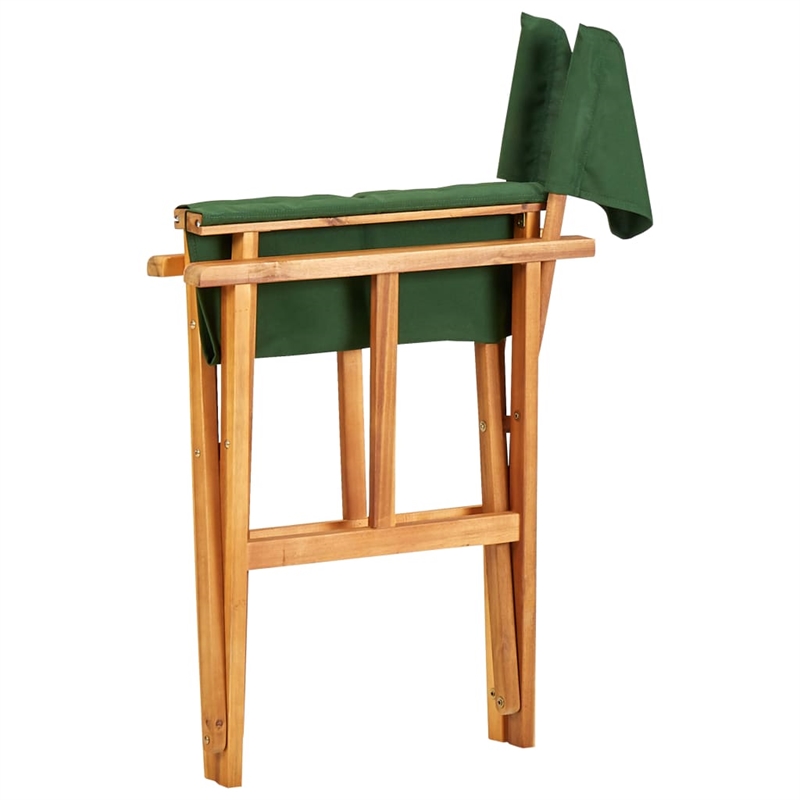 vidaXL Chair in Natural Wood Color and Green (Set of 2)