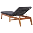 vidaXL Rattan Sun Lounger in Black and Brown