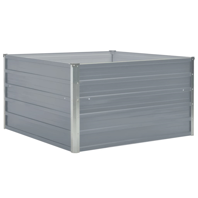 vidaXL Galvanized Steel Raised Garden Bedin Gray