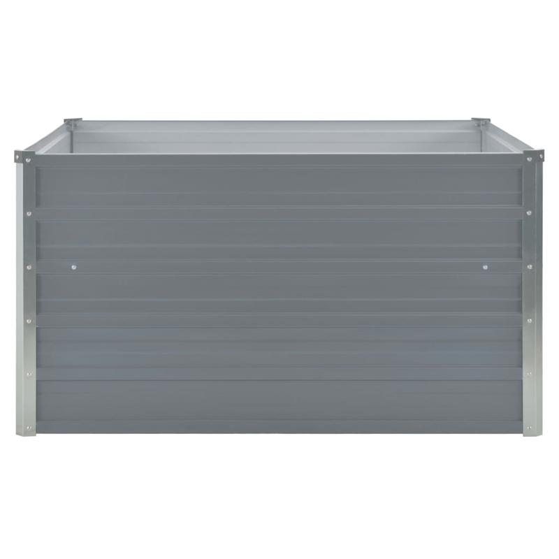 vidaXL Galvanized Steel Raised Garden Bedin Gray