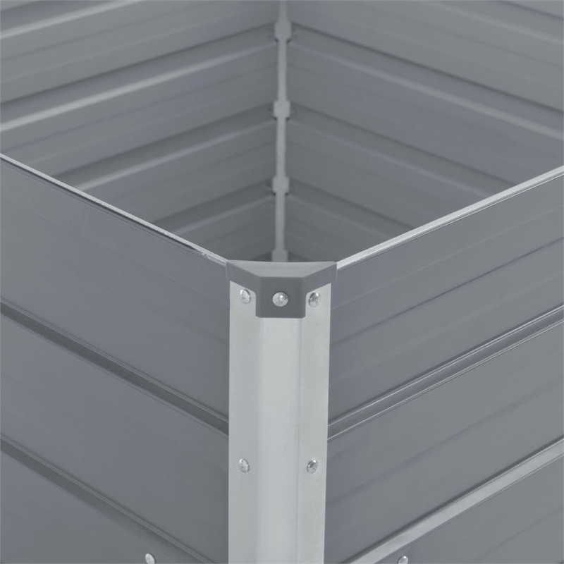 vidaXL Galvanized Steel Raised Garden Bedin Gray