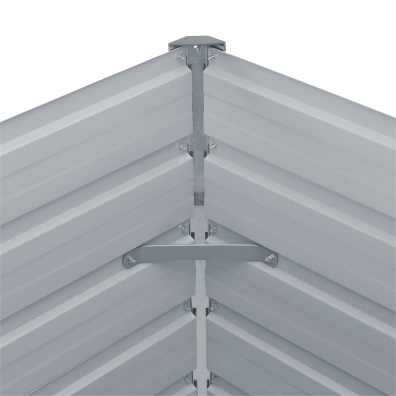 vidaXL Galvanized Steel Raised Garden Bedin Gray