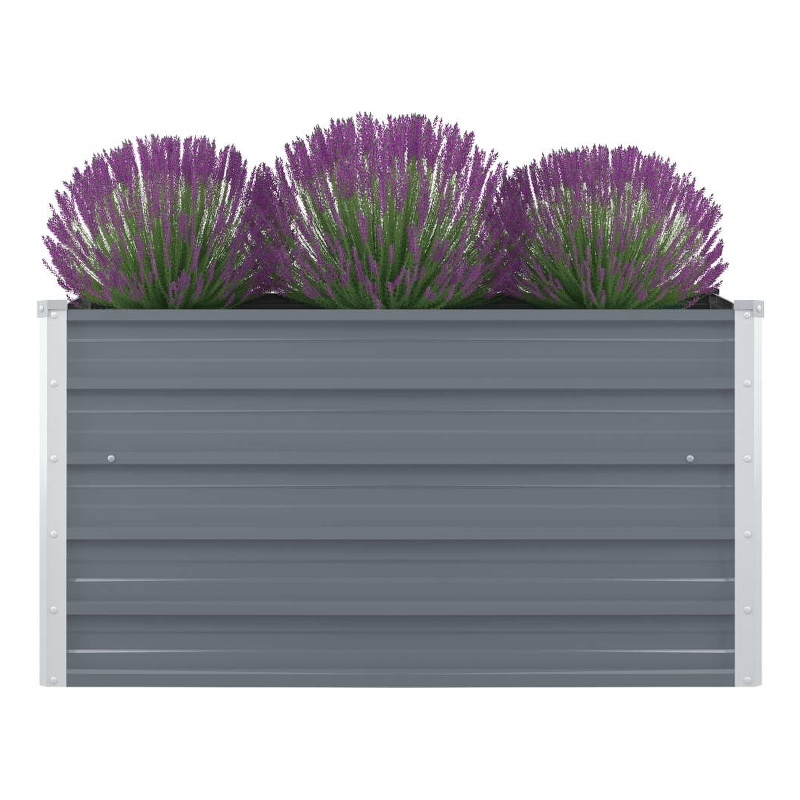 vidaXL Galvanized Steel Raised Garden Bedin Gray