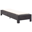 vidaXL Rattan Sun Lounger in Black and Cream White Cushions