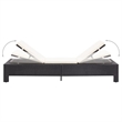 vidaXL Rattan Sun Lounger in Black and Cream White Cushions