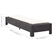 vidaXL Rattan Sun Lounger in Black and Cream White Cushions