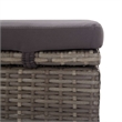 vidaXL Rattan Sun Lounger in Dark Gray Cushions