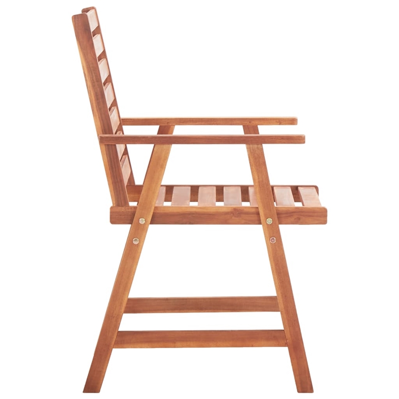 vidaXL Solid Acacia Wood Standard Outdoor Chair in Natural Wood (Set of 2)