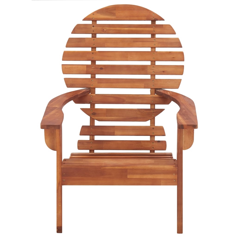 vidaXL Solid Acacia Wood Standard Sturdy Garden Chair in Natural Wood