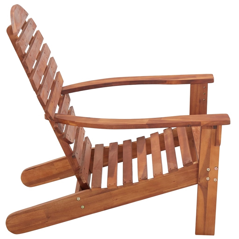 vidaXL Solid Acacia Wood Standard Sturdy Garden Chair in Natural Wood