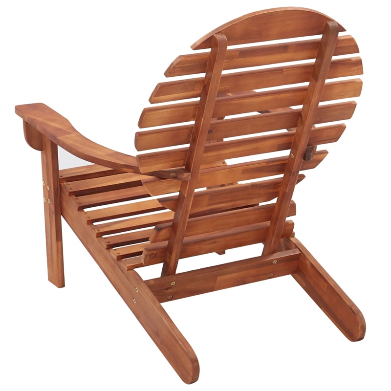 vidaXL Solid Acacia Wood Standard Sturdy Garden Chair in Natural Wood