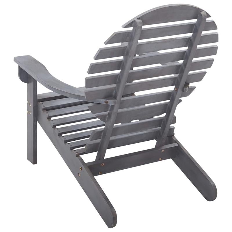 vidaXL Solid Acacia Wood Garden Chair in Gray