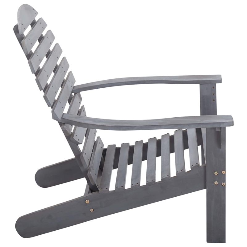 vidaXL Solid Acacia Wood Garden Chair in Gray