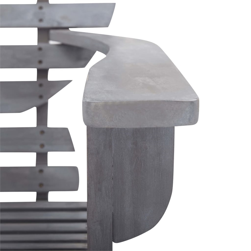 vidaXL Solid Acacia Wood Garden Chair in Gray