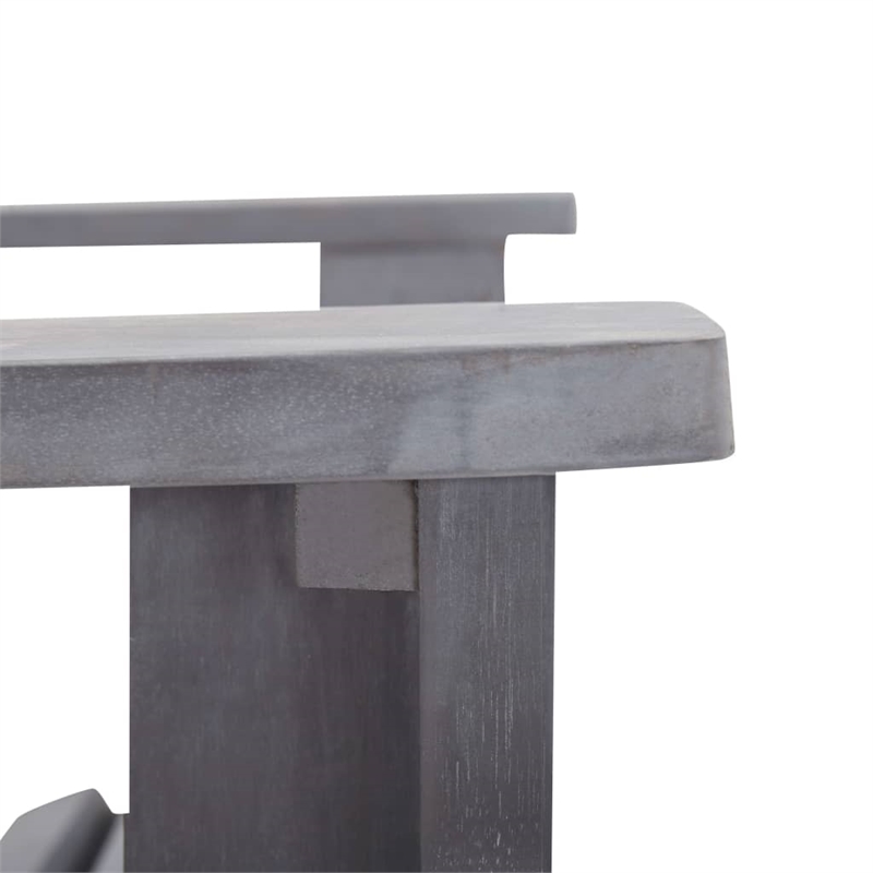 vidaXL Solid Acacia Wood Garden Chair in Gray