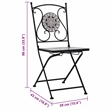 vidaXL Powder-Coated Steel Garden Chair in Gray (Set of 2)