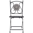 vidaXL Powder-Coated Steel Garden Chair in Gray (Set of 2)